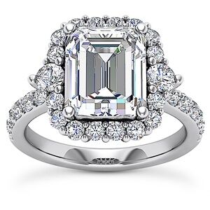 GIA certified 2.53ct Diamond Engagement Ring 18kt White Gold Any size Any shape